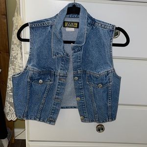 80’s cropped denim vest